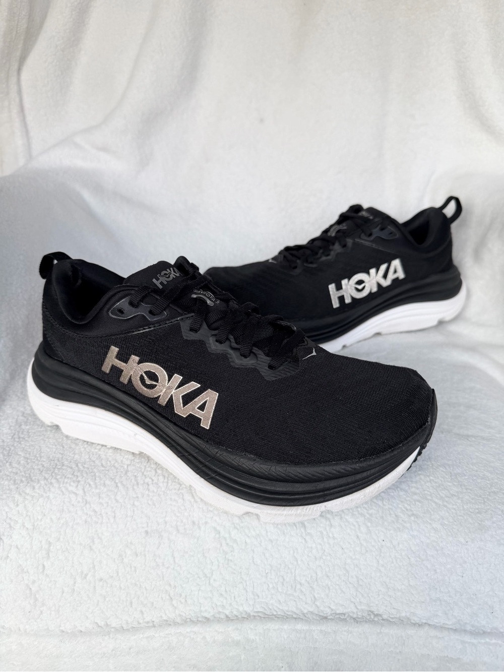 Hoka One One Gaviota 5 Wide Women’s 8.5 D Running Shoes Black/White